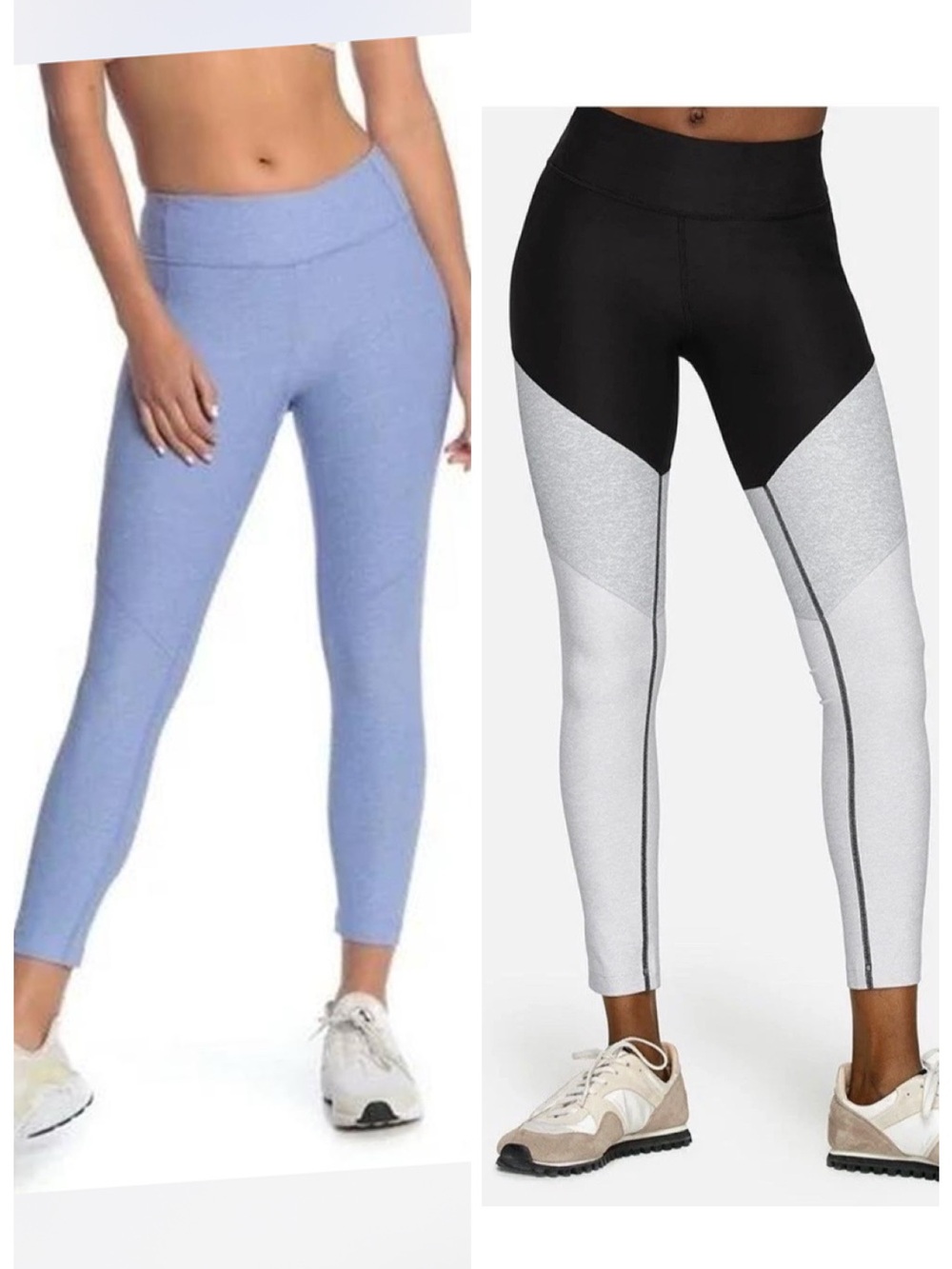 Outdoor Voices Leggings in Black and Light Blue